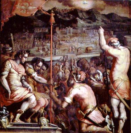 The Founding of Florence from the ceiling of the Salone dei Cinquecento a Giorgio Vasari