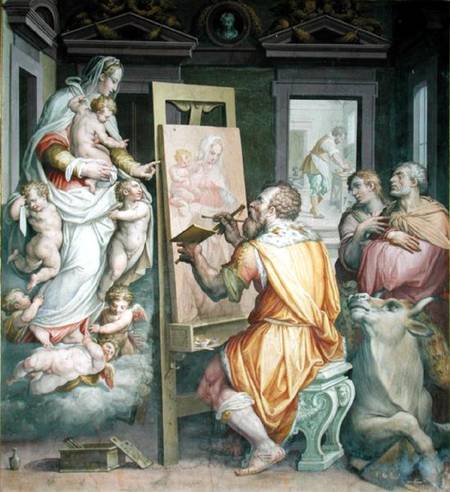 St. Luke Painting the Virgin a Giorgio Vasari