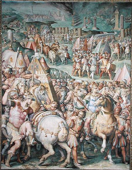 The Siege of Livorno by Maximilian I (1459-1519) from the Salone dei Cinquecento a Giorgio Vasari