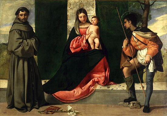Virgin and Child with St. Anthony of Padua and St. Rocco a (Giorgio da Castelfranco) Giorgione