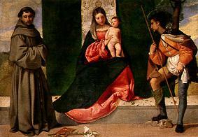 The virgin with the child between the hll. Rochus and Antonius. a Giorgione