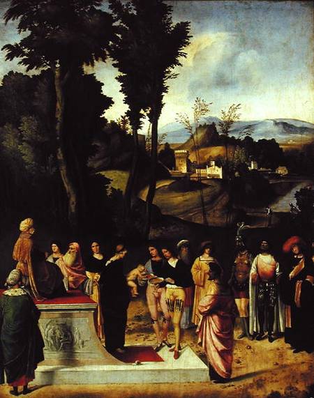 Moses being tested by the Pharaoh a Giorgione