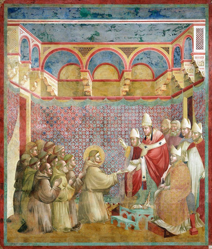 St. Francis Receives Approval of his `Regula Prima' from Pope Innocent III (1160-1216) in 1210 a Giotto di Bondone