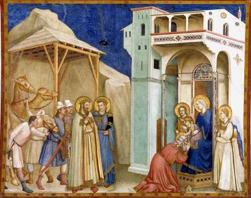 Die Anbetung der Koenige a Giotto di Bondone