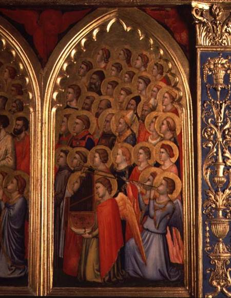 Angels from the Coronation of the Virgin Polyptych (far right panel) a Giotto di Bondone