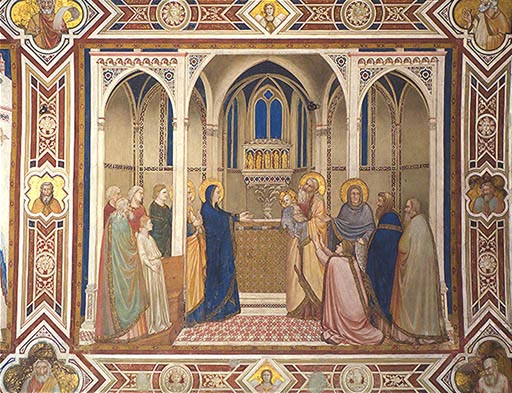 Die Darbringung im Tempel a Giotto di Bondone