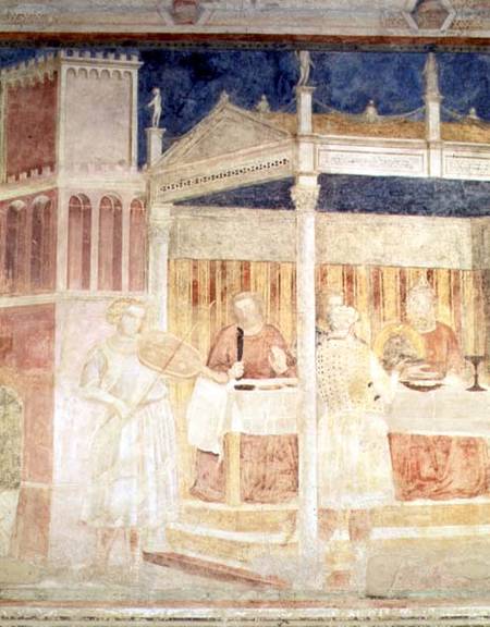 Herod's Banquet, detail of the violinist, from the Peruzzi chapel a Giotto di Bondone