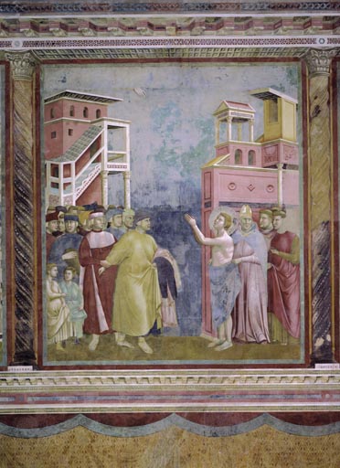 Der hl. Franziskus sagt sich von seinem Vater los a Giotto di Bondone