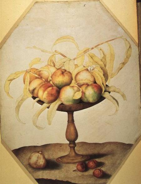 Wooden Fruit Bowl of Apples a Giovanna Garzoni