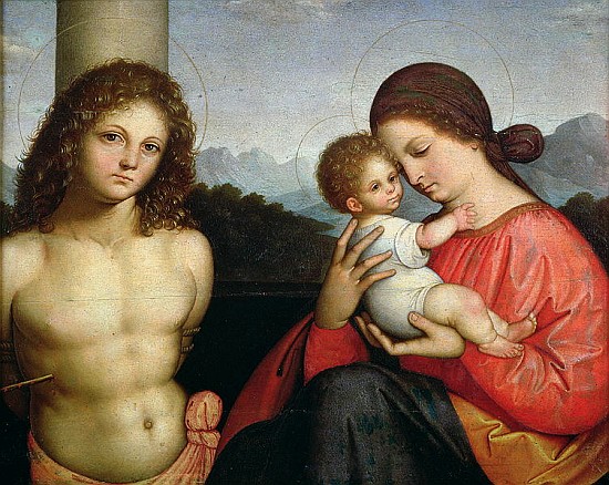 Madonna and Child with St. Sebastian a Giovanni Agostino da Lodi