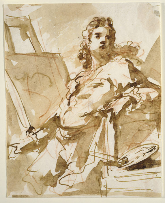 Self-Portrait in Front of the Easel a Giovanni Antonio Pellegrini