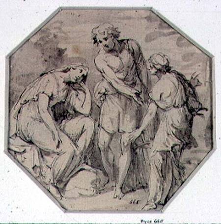 A Man and two Women Conversing a Giovanni Battista Cipriani