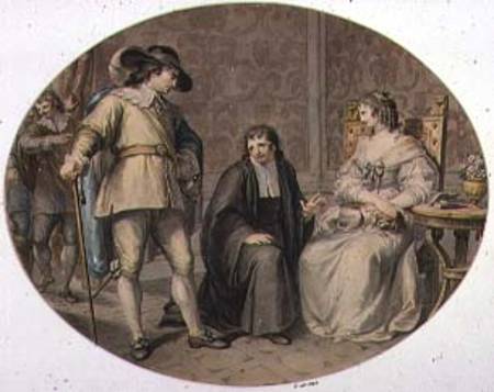Oliver Cromwell discovering his Chaplain, Jeremiah White, on his Knees before his youngest Daughter, a Giovanni Battista Cipriani