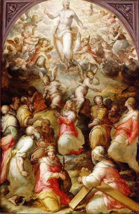 The Ascension of Christ with St. Agnes and St. Helen a Giovanni Battista Naldini