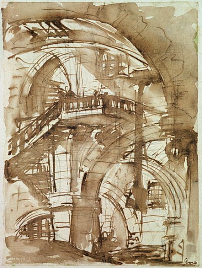 Roman Prison, c.1744-5 (pen and wash over pencil) a Giovanni Battista Piranesi