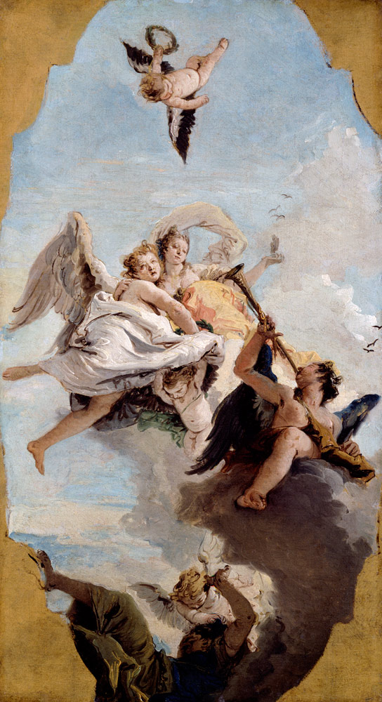 Fortitude and Wisdom, or Wisdom putting Ignorance to Flight, modello for a ceiling fresco in the Vil a Giovanni Battista Tiepolo