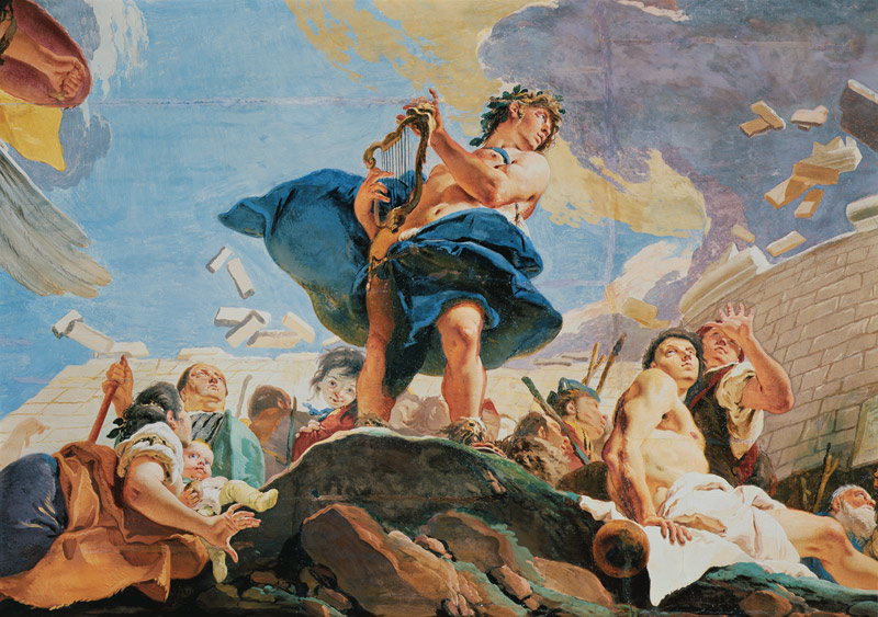 The Force of Eloquence, Amphion raising the walls of Thebes with his lyre a Giovanni Battista Tiepolo