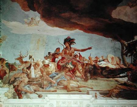 America, one of the Four Continents from the ceiling of the 'Treppenhaus' a Giovanni Battista Tiepolo