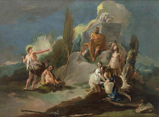Apollo and Marsyas, c.1720-21 (oil on canvas) a Giovanni Battista Tiepolo