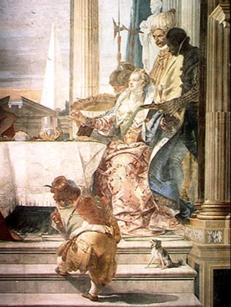 Cleopatra's Banquet, detail of Cleopatra and a dwarf a Giovanni Battista Tiepolo