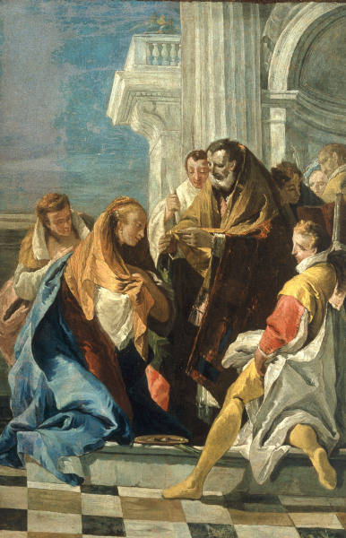 G.B.Tiepolo /Communion of St.Lucia/Ptg. a Giovanni Battista Tiepolo