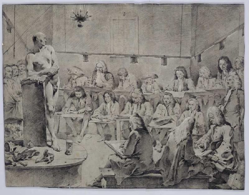 In der Akademie: Künstler beim Aktzeichnen. a Giovanni Battista Tiepolo