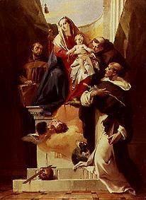 Madonna, surrounded by saints a Giovanni Battista Tiepolo