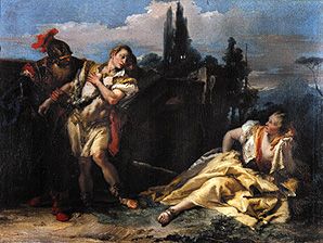 Rinaldo leaves Armida. a Giovanni Battista Tiepolo