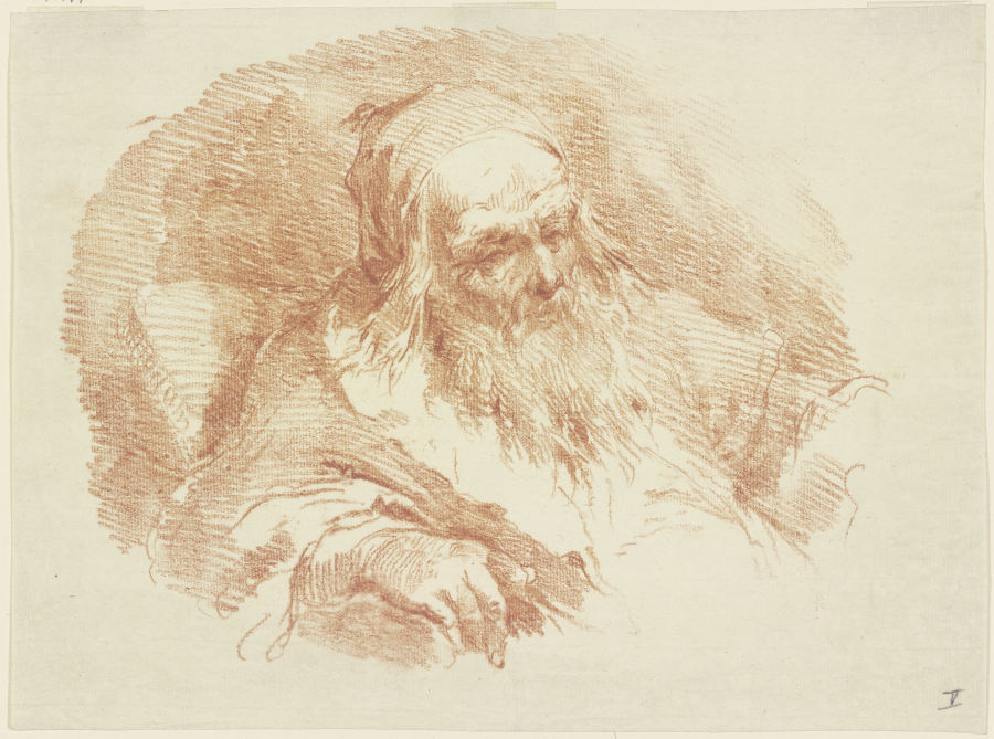 Studienkopf eines bärtigen alten Mannes a Giovanni Battista Tiepolo