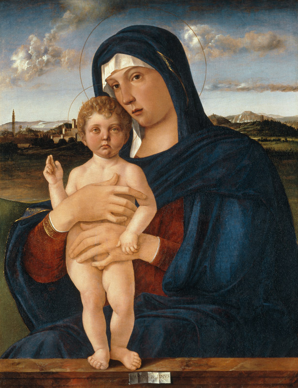Bellini, Giovanni c.1430 - 1516. - ''Mary with the Boy Jesus, standing giving a blessing'', c.1475/8 a Giovanni Bellini