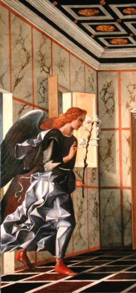 The Archangel Gabriel, from The Annunciation diptych  (post-1998 restoration) a Giovanni Bellini