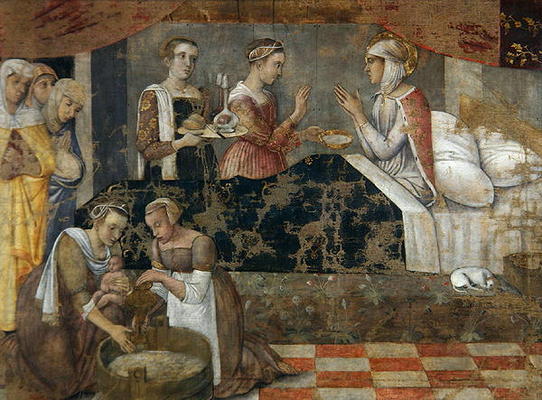 Birth of the Virgin (tempera on panel) a Giovanni Bellini