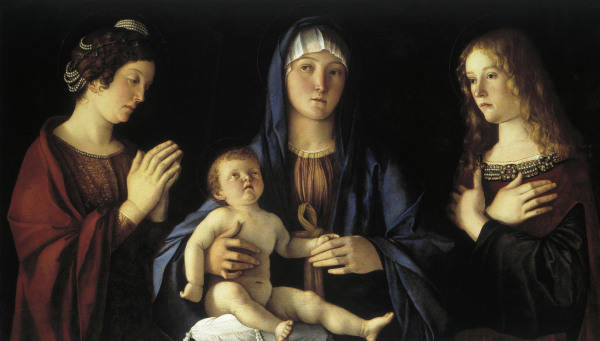 Bellini, Giovanni c.1430 - 1516. ''Mary with the Child and two Saints'', (Mary Magdalene and St.Cath a Giovanni Bellini