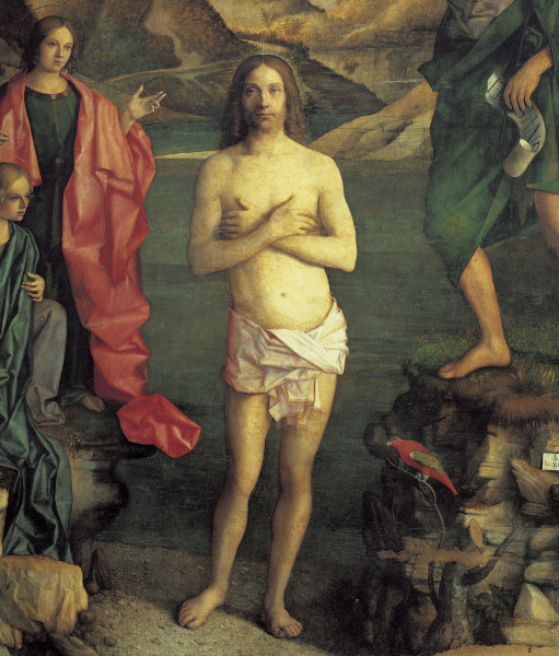 Baptism of Jesus , Detail a Giovanni Bellini