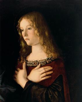 Mary Magdalene, detail from the Virgin and Child with St. Catherine and Mary Magdalene