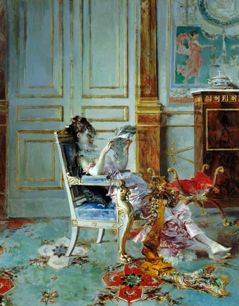 Girl Reading in a Salon a Giovanni Boldini