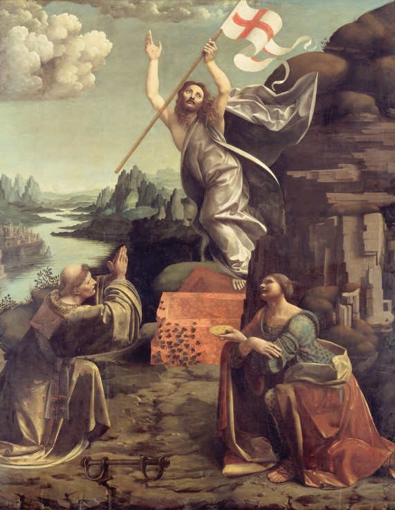 The Resurrection of Christ with Saints Leonard of Noblac and Lucia a Giovanni Boltraffio