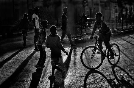 Children games (with a bicycle)