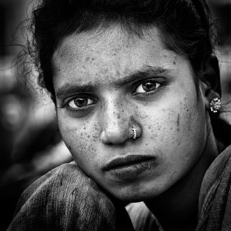 Series of women street portraits: India