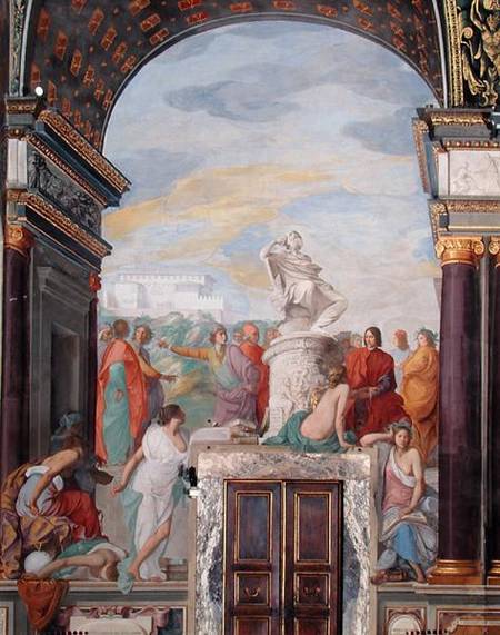 Lorenzo de' Medici (1449-92) surrounded by artists, by a statue of Plato a Giovanni (da San Giovanni) Mannozzi