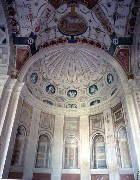 View of the loggia, detail of stucco and fresco vault designed for Cardinal Giuliano de'Medici (1478 a Giovanni da Udine