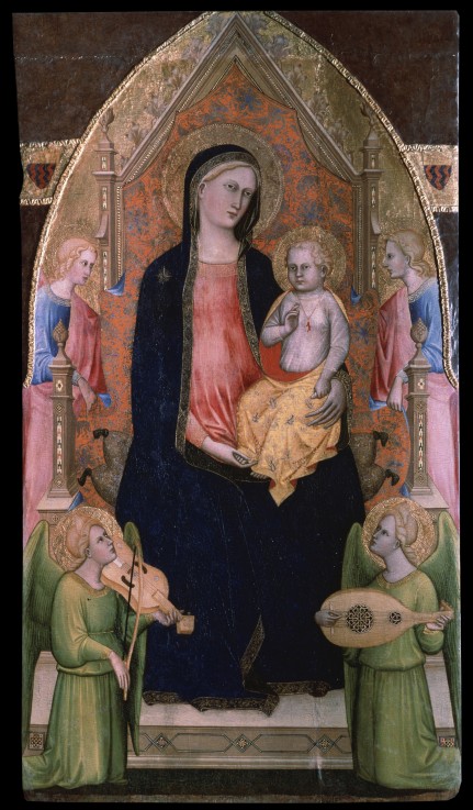 The Virgin and Child enthroned with attendant Angels a Giovanni di Bartolomeo Cristiani