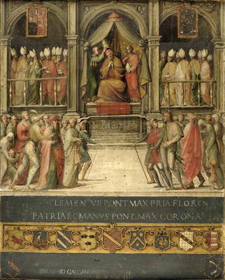 Coronation of Pope Paul II (1417-71) 1534 (oil on panel) a Giovanni di Lorenzo Cini
