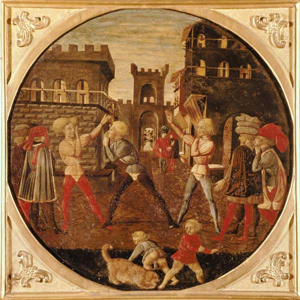 The Game of Civettino (tempera on panel) a Giovanni  di Ser