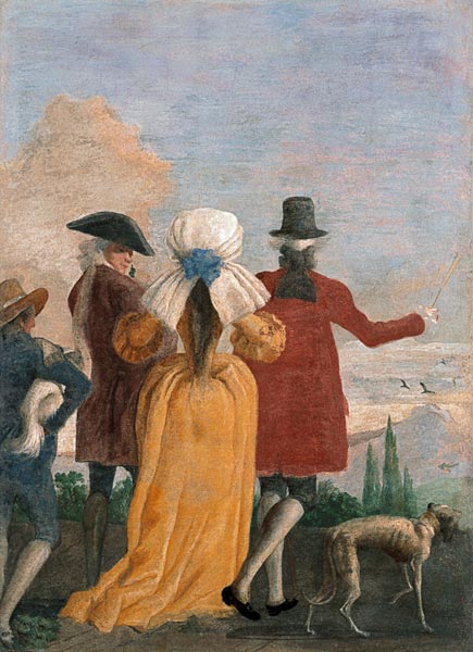 G.D.Tiepolo / Passeggiata a Tre / c.1781 a Giovanni Domenico Tiepolo