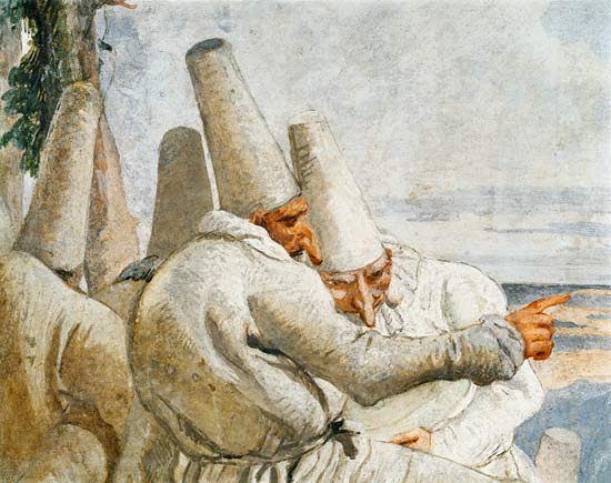 G.D.Tiepolo / Clowns Resting / c.1793 a Giovanni Domenico Tiepolo