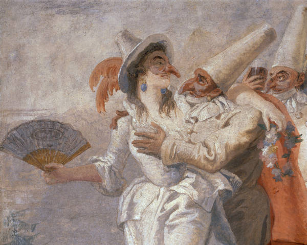G.D.Tiepolo / Pulcinella in Love /c.1793 a Giovanni Domenico Tiepolo
