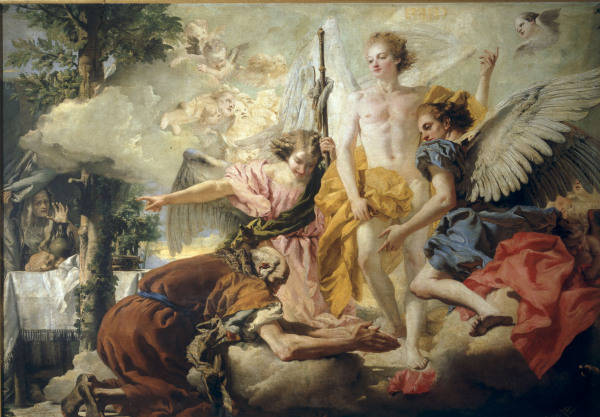 G.D.Tiepolo / Three Angels & Abraham a Giovanni Domenico Tiepolo