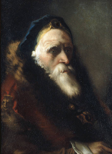 G.D.Tiepolo / Head of Old Man / Paint. a Giovanni Domenico Tiepolo