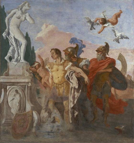 G.D.Tiepolo / Rinaldo bef.Armida Statue a Giovanni Domenico Tiepolo